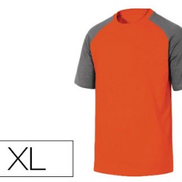 Camiseta de algodón color naranja-gris talla XL
